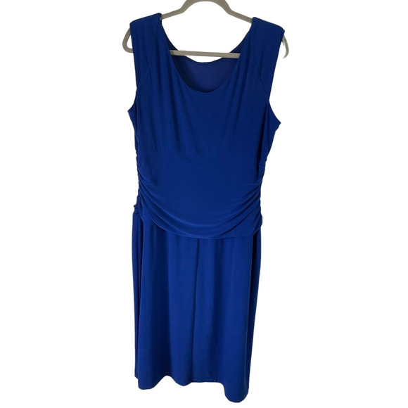 Nine West Women's 16 Blue Dress Sleeveless Draped Waist Knee Length - Picture 2 of 8